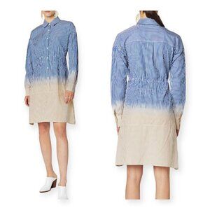 10 Crosby Derek Lam Stripe Dip-Dye Shirt dress, Size 2, blue/white, NWT